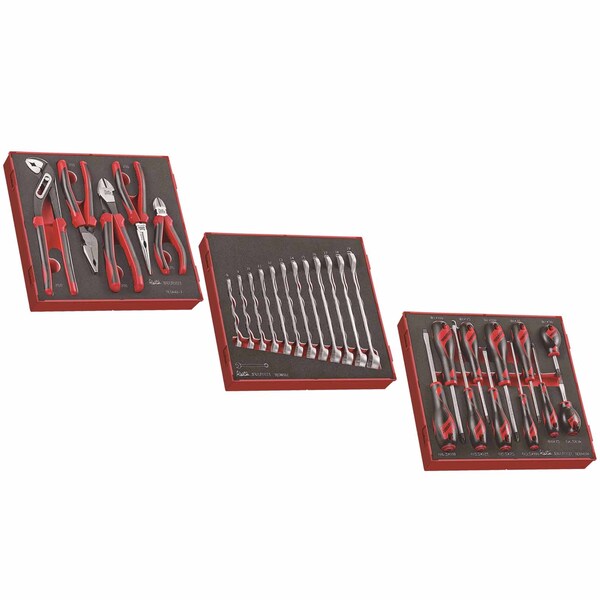 28 PIECE PLIER, COMBINATION SPANNER, AND MIXED SCREWDRIVER SET